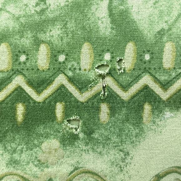 Vintage Gramicci T-Shirt Women XL Green Nature Floral Paisley Pattern Hiking 90s - Picture 5 of 9